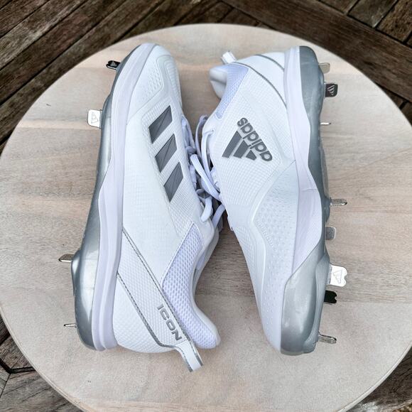 Adidas Icon 7 Boost Metal Baseball Cleats Mens Size 13 White FZ1557 New - Picture 2 of 14